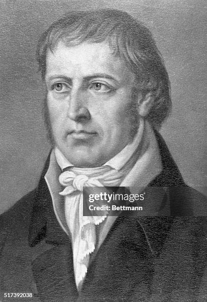 Portrait of German philosopher George Wilhelm Friederich Hegel . Undated illustration.