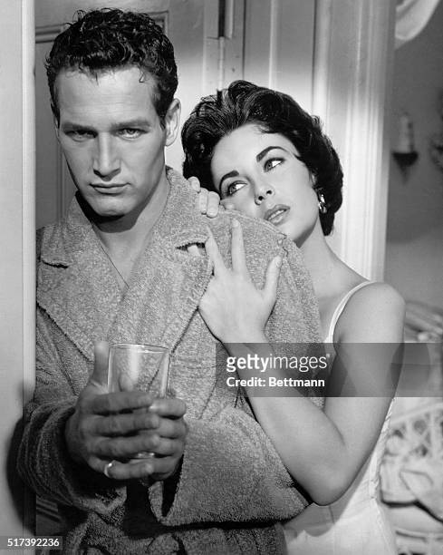 Paul Newman and Elizabeth Taylor in the 1958 MGM version of the Tennessee Williams play "Cat on a Hot Tin Roof."
