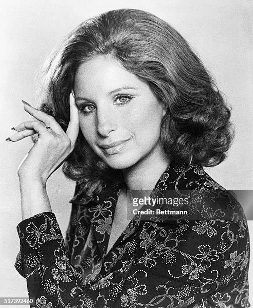 Singer Barbara Streisand is shown in a closeup portrait, August 1973. Photograph filed 9/29/73.