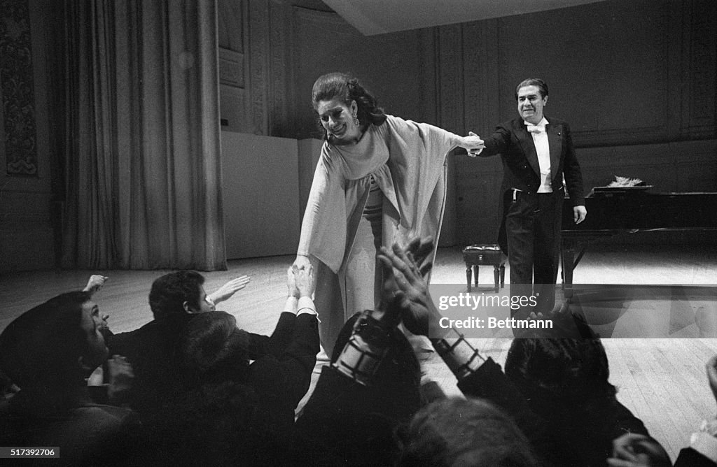Maria Callas Bending to Greet Audience