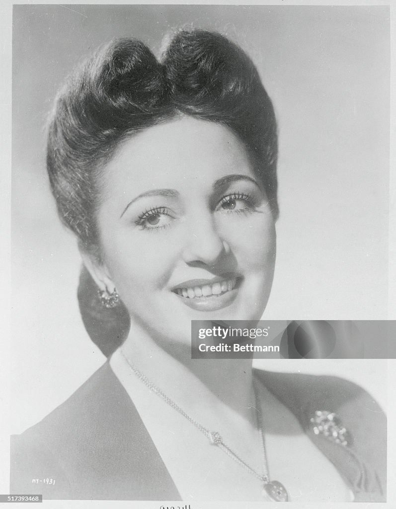 Portrait of Singer Zinka Kunz Milanov Smiling