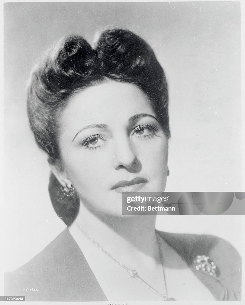 Portrait of Singer Zinka Kunz Milanov in Serious Pose