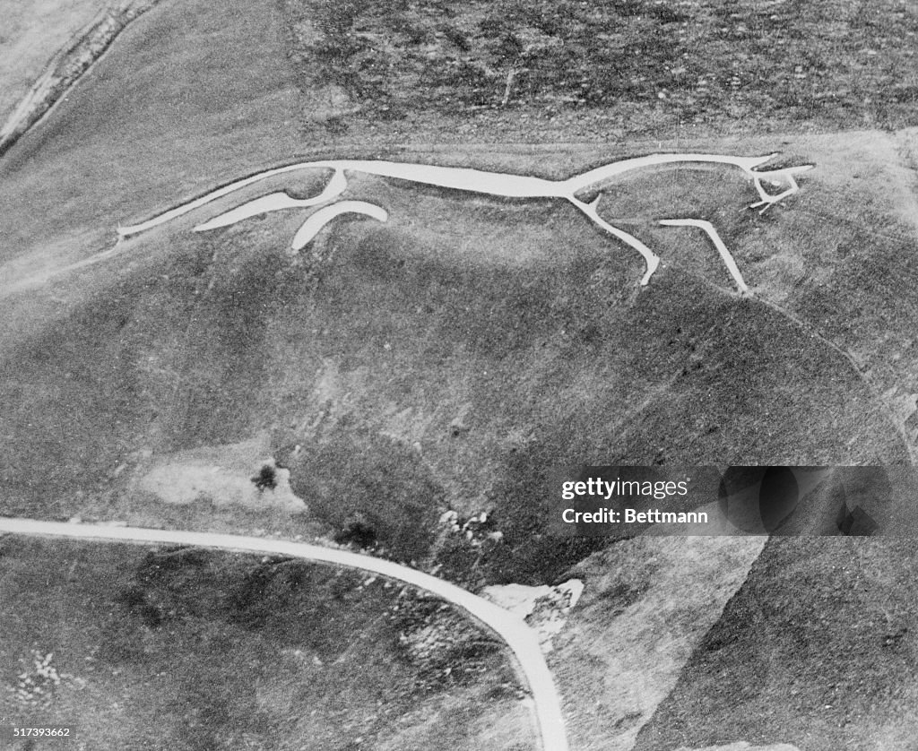 Aerial View of Uffington Horse Geoglyph