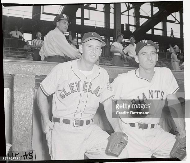 Couple of infielding Gordons, one from each league, Joe Gordon, second baseman for the Cleveland Indians, and the Giant's third baseman, Sid Gordon ,...