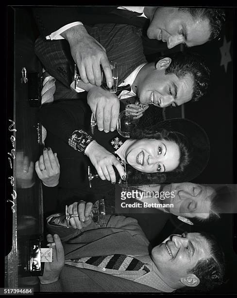 Victor Mature, Ethel Merman, Arthur Treacher and Lionel Stander at the Copacabana Night Club.