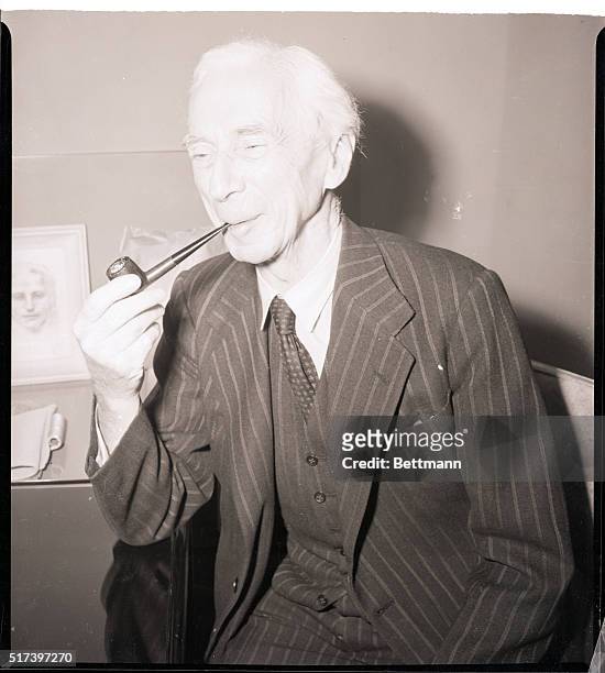 New York, New York- Bertrand Russell, famed British philosopher-author and winner of the 1950 Nobel Peace Prize for literature.