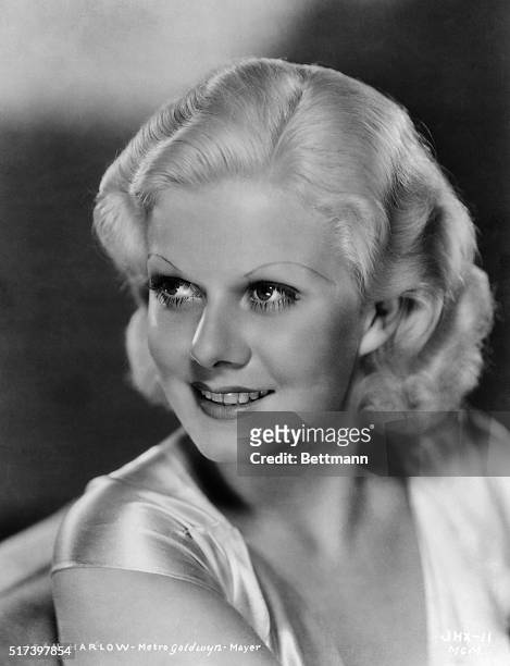 Head and shoulders portrait of Jean Harlow. Undated photograph.