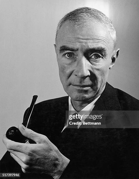 Robert Oppenheimer prominent American physicist and expert in atomic energy research. Undated photograph.