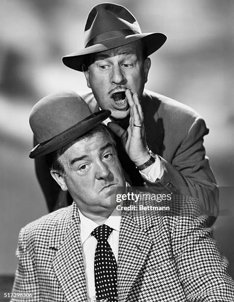 Publicity portrait of Abbott and Costello. Undated photograph.