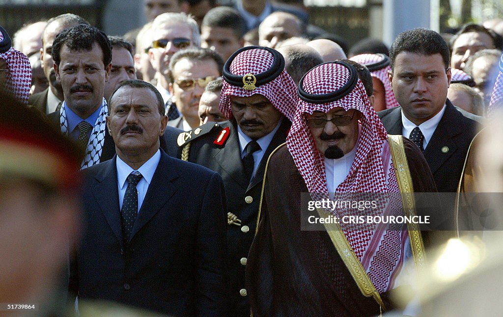 (L-R) Yemeni President Ali Abdullah Sale