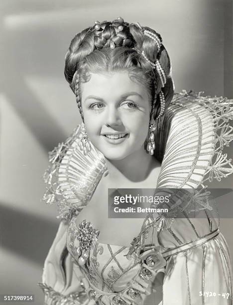 Portrait of Angela Lansbury as Anne of Austria in "The Three Musketeers." Undated publicity photograph.