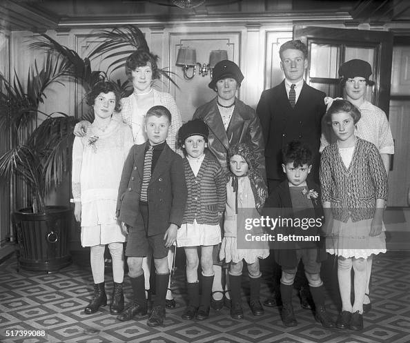 Mrs. Bridget Casey, of County Cork, Ireland, with her nine children ...