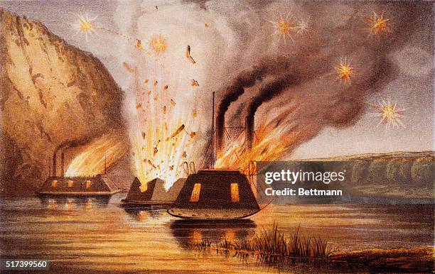 On April 2 due to the advancing Northern army, James River Squadron Admiral Raphael Semmes was given the order to destroy the Confederate ironclad...