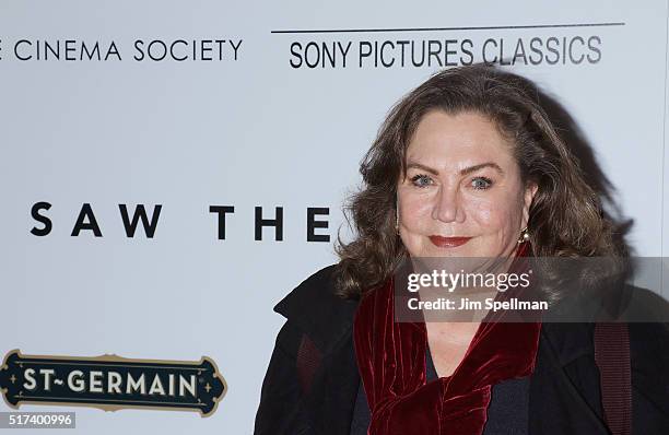 Actress Kathleen Turner attends The Cinema Society with Hestia & St-Germain host a screening of Sony Pictures Classics' "I Saw the Light" at...