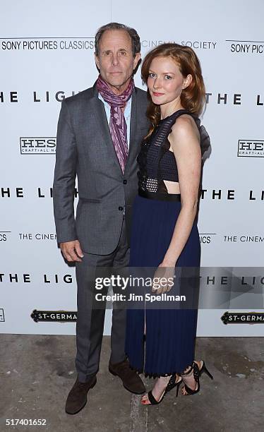 Director Marc Abraham and actress Wrenn Schmidt attend The Cinema Society with Hestia & St-Germain host a screening of Sony Pictures Classics' "I Saw...