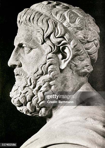 Head of the Greek playwright Sophocles at the museum Laterano in Rome, Italy.