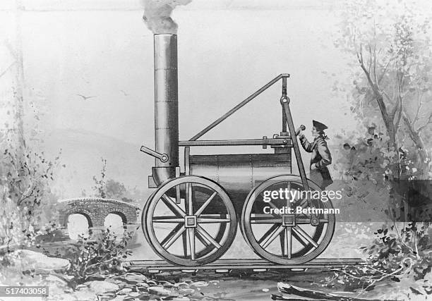 Trevithick's locomotive of 1808 called "Catch Me Who Can." He demonstrated it to Londoners on a circularly fenced in track, charging a shilling a...