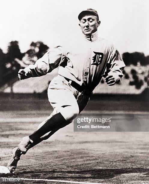 Photo shows Ty Cobb running the bases. Undated photograph. BPA 2