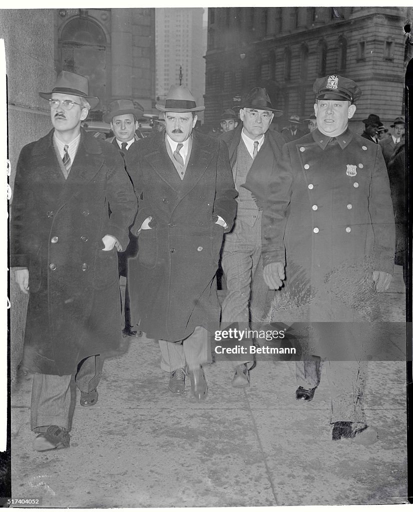 Earl and William Browder of Communist Party Strolling with Police