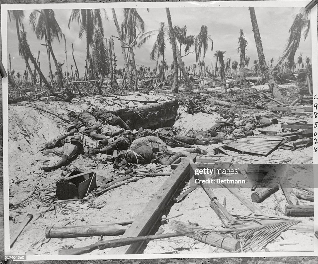 Japanese Bodies Scattered Among Debris