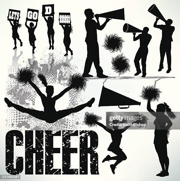 exakt, cheerleader, sports - cheerleader silhouette stock-grafiken, -clipart, -cartoons und -symbole