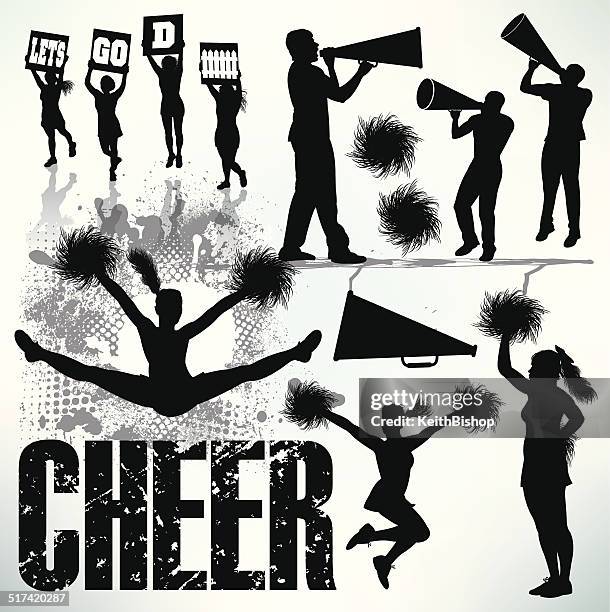 exakt, cheerleader, sports - pom pom stock-grafiken, -clipart, -cartoons und -symbole