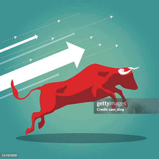 illustrations, cliparts, dessins animés et icônes de bull market-expression anglo-saxonne - taureau