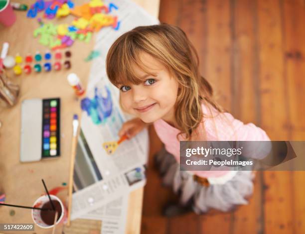 she loves to get crafty - handmade stockfoto's en -beelden