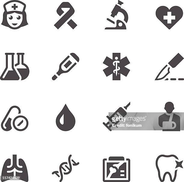 healthcare & medicine icon set - arm sling stock illustrations