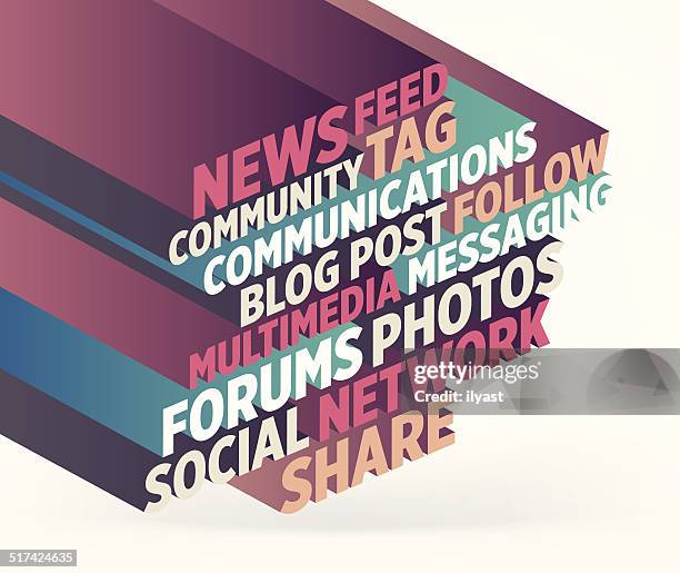 social networking - word cloud stock illustrations