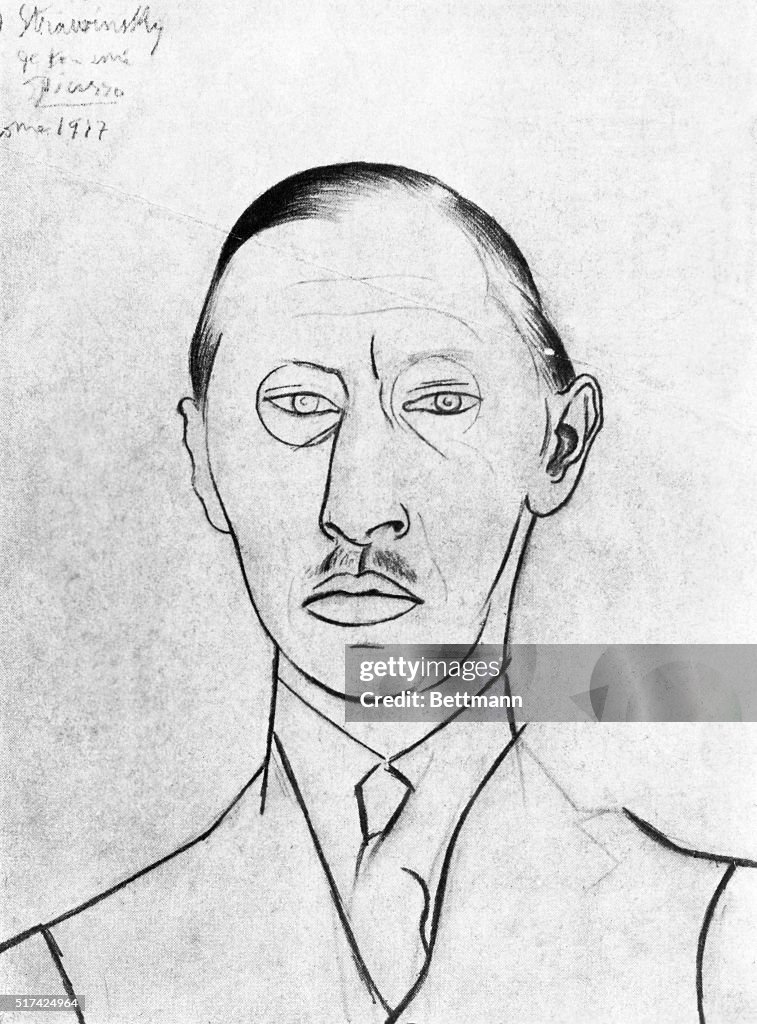 Sketch of Famous Composer Igor Stravinsky by Pablo Picasso