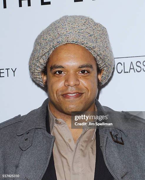 Pianist Eric Lewis attends The Cinema Society with Hestia & St-Germain host a screening of Sony Pictures Classics' "I Saw the Light" at Metrograph on...