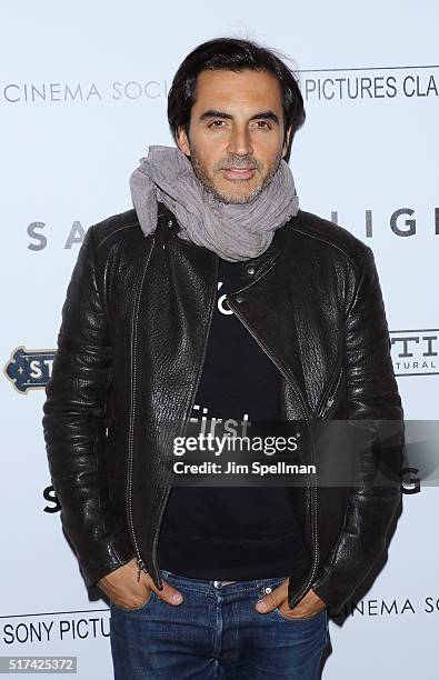 Fashion designer Yigal Azrouel attends The Cinema Society with Hestia & St-Germain host a screening of Sony Pictures Classics' "I Saw the Light" at...