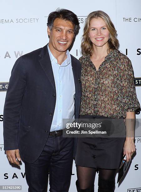 Designer Frederic Fekkai and guest attends The Cinema Society with Hestia & St-Germain host a screening of Sony Pictures Classics' "I Saw the Light"...