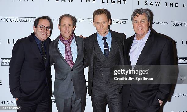 Co-President and co-founder of Sony Pictures Classics Michael Barker, director Marc Abraham, actor Tom Hiddleston and co-president and co-founder of...