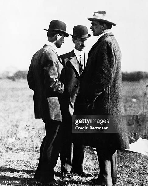 Airplane inventors, Wilbur Wright, left, Orville Wright, center, and on the right, Allan Ryan.