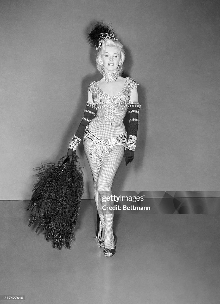 Marilyn Monroe Wearing Costume Made of Jewelry