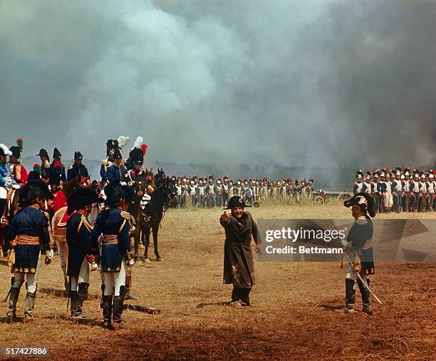 In a hysterical rage, Napoleon insists that his officers mount another attack on Wellington's ridge.