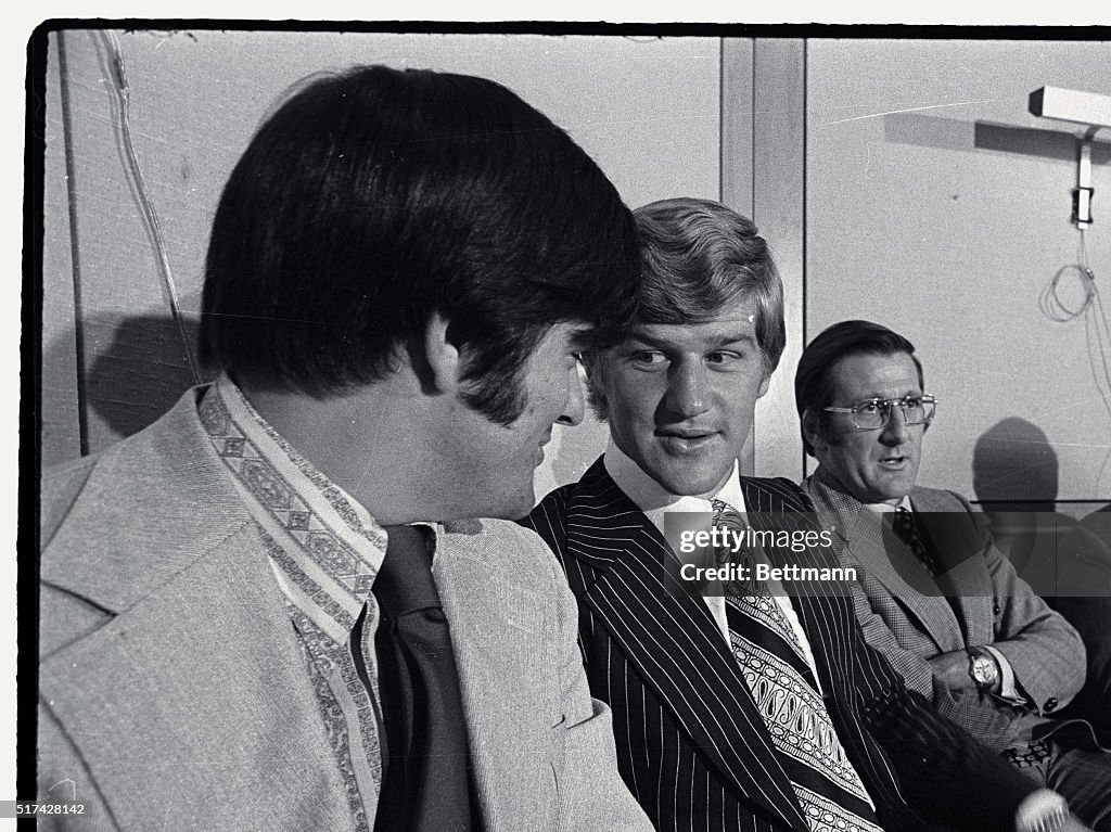 Bobby Orr With Others at Press Conference
