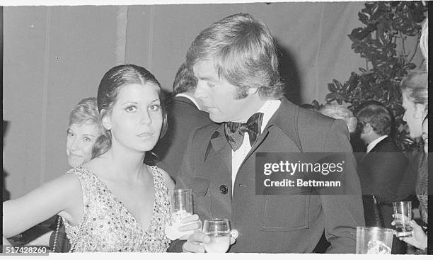 Beverly Hills, California: Tina Sinatra, youngest daughter of singer Frank Sinatra, is shown with her date, actor Robert Wagner at the Recent third...