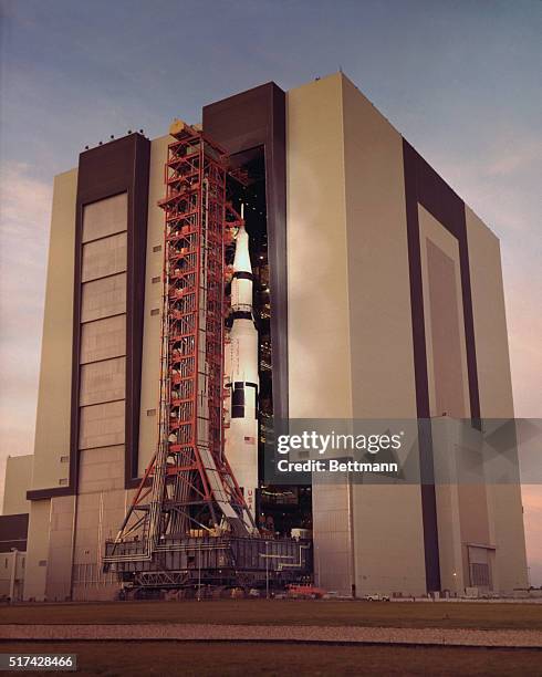 Kennedy Space Center, Florida: Rollout of the Apollo 14 launch vehicle began at 6:30 A. Am EST, November 9. About 4 1/2 to 5 hours was required for...