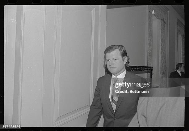 Washington: Looking stunned, Sen. Edward M. Kennedy emerges from a two-hour Senate Democratic caucus where he lost his post as assistant majority...