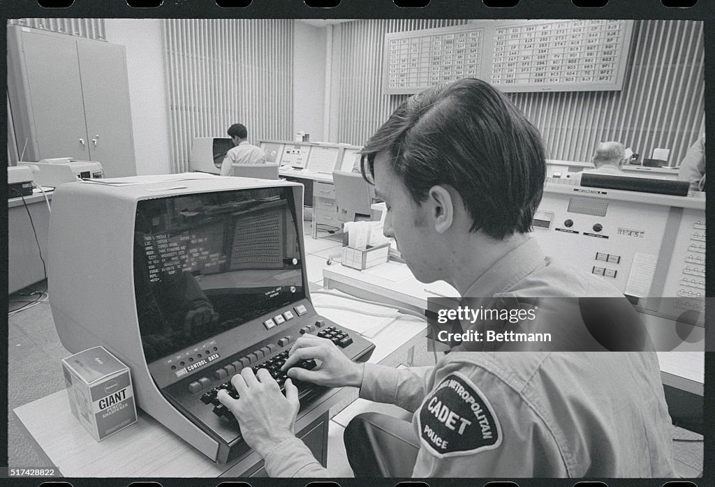 Policeman Typing License Number