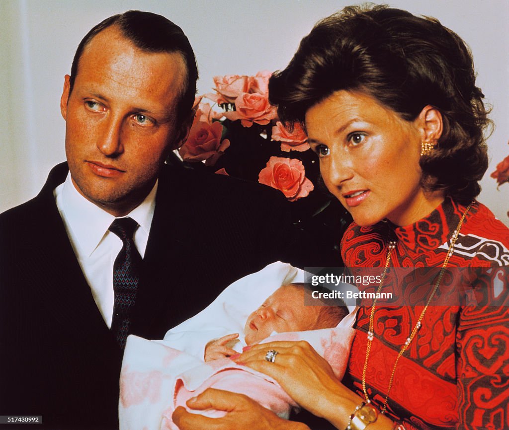 Prince Harald with Wife and Newborn Daughter