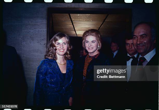 New York: Actress Ingrid Bergman appears with her daughter Pia Lindstrom Daly at the Four Seasons restaurant after Miss Bergman's opening here in...