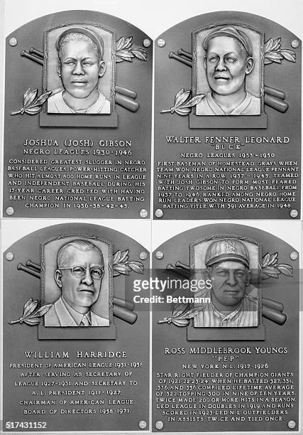 New Hall of Famers. Cooperstown, N.Y.: Bronze plaques of eight baseball greats will be unveiled August 7 during induction ceremonies for the National...