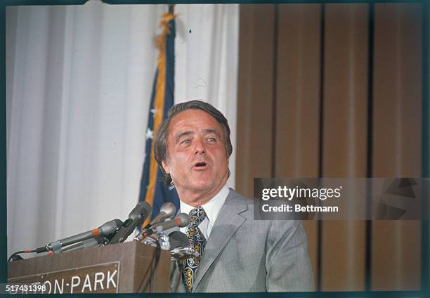 Washington, D.C.: R. Sargent Shriver speaks after being nominated vice presidential candidate by the Democratic National Committee, here. Listening...