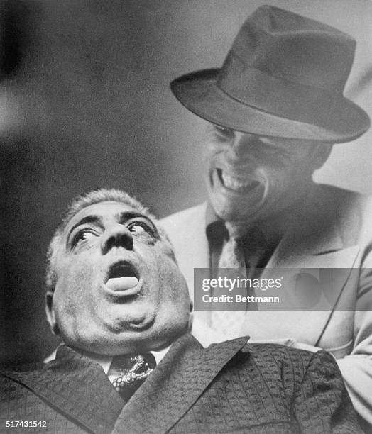 In a scene from the paramount motion picture The Godfather, Luca Brasi, played by Lenny Montana is murdered in cold blood while attempting to win the...