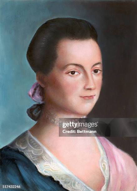 Portrait of Abigail Adams , wife of President John Adams and mother of John Quincy Adams. After a painting by Benjamin Blythe.