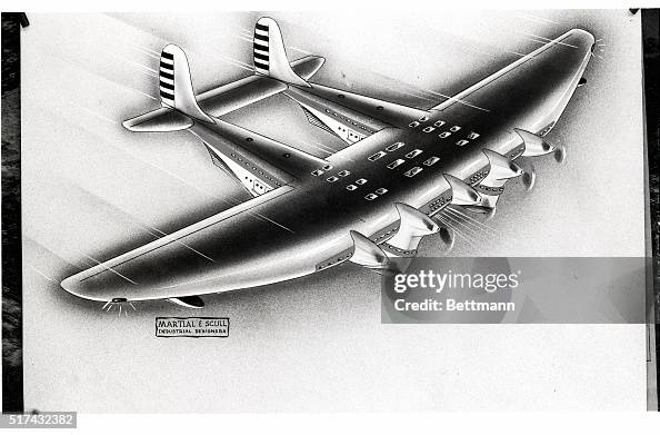 Illustration of Futuristic Airliner